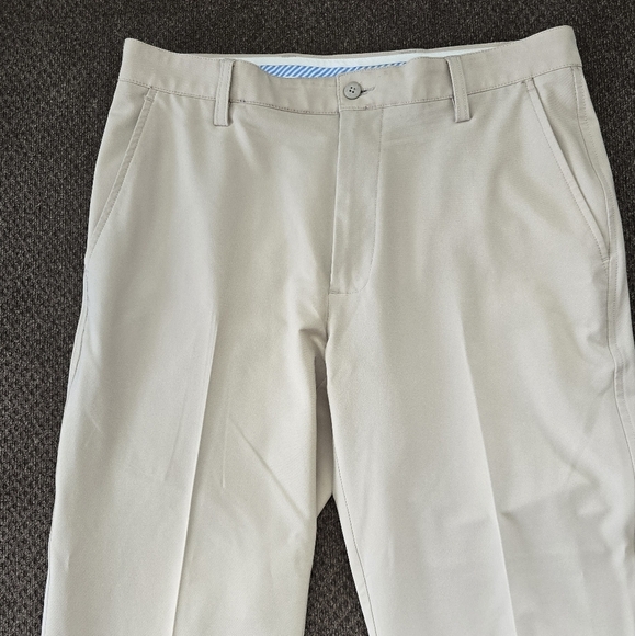 FJ Footjoy Dress Pants Mens 33x32 Beige Golf Straight Stretch Athleisure - Picture 3 of 12